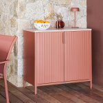 Buffet de jardin ironia acajou 90 x 45 86 cm - acier galvanis�, traitement antirouille renforc� hesp�ride ...