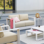 Canap� de jardin allure avoine / beige z�brano 2 places - aluminium trait� �poxy, polyester hesp�ride ...