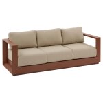 Canap� de jardin allure beige z�brano / marron acajou 3 places - aluminium trait� �poxy, polyester hesp�ride ...