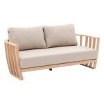 Canap� de jardin lemindo eucalyptus beige 3 places - certifi� fsc�, polyester hesp�ride