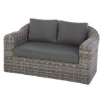 Canap� de jardin moor�a terre d'ombre 2 places - aluminium trait� �poxy, r�sine tress�e synth�tique, ...