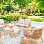 Canap� de jardin orissa taupe 2 places - polyester, acier hesp�ride