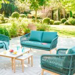 Canap� de jardin orissa vert olive 2 places - polyester, acier hesp�ride