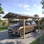 Carport belize miel 5 x 3 m - aluminium, acier, polycarbonate hesp�ride