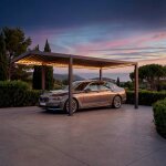 Carport neiria graphite 5, 5 x 3 m - acier galvanis�, aluminium trait� �poxy hesp�ride