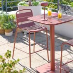 Chaise haute de jardin alegoria acajou acier trait� �poxy, traitement anti - rouille renforc� hesp�ride ...