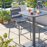 Chaise haute de jardin alegoria graphite acier trait� �poxy, traitement anti - rouille renforc� hesp�ride ...