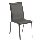 Chaise de jardin empilable axant anthracite graphite aluminium traité époxy, texaline hespéride Chaise de jardin empilable axant anthracite graphite aluminium traité époxy, texaline hespéride