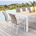 Chaise de jardin empilable diese badiane blanc aluminium traité époxy, texaline hespéride Chaise de jardin empilable diese badiane blanc aluminium traité époxy, texaline hespéride