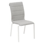 Chaise de jardin empilable diese perle blanc aluminium traité époxy, texaline hespéride Chaise de jardin empilable diese perle blanc aluminium traité époxy, texaline hespéride