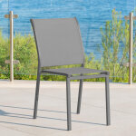 Chaise de jardin empilable essentia ardoise aluminium trait� �poxy, texaline hesp�ride
