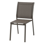 Chaise de jardin empilable essentia weng� pralin� aluminium trait� �poxy, texaline hesp�ride