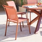 Chaise de jardin essentia acajou aluminium trait� �poxy, texaline hesp�ride