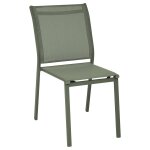 Chaise de jardin essentia vert laurier l. 46 x p. 61 h. 88 cm - acier, aluminium, traitement anti - rouille, ...