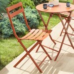 Chaise de jardin pliante greensboro ambre acier trait� �poxy, traitement antirouille renforc� hesp�ride ...