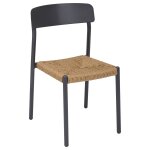 Chaise de jardin wistty graphite aluminium trait� �poxy, r�sine tress�e synth�tique hesp�ride