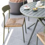 Chaise de jardin wistty vert laurier aluminium trait� �poxy hesp�ride