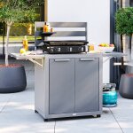 Chariot de jardin pour plancha oxyana graphite 154 x 134 60 cm - acier galvanis�, traitement antirouille ...