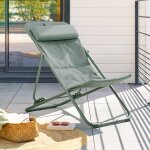 Chilienne de jardin empilable pliable mirael vert laurier 3 positions - acier trait� �poxy, traitement ...