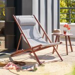 Chilienne de jardin lunivia marron acajou 5 positions - aluminium trait� �poxy, texaline hesp�ride