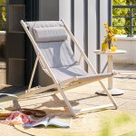 Chilienne de jardin pliable lunivia argile 5 positions - aluminium trait� �poxy, texaline hesp�ride