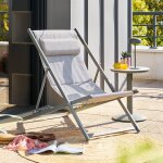 Chilienne de jardin pliable lunivia vert laurier 5 positions - aluminium trait� �poxy, texaline hesp�ride ...