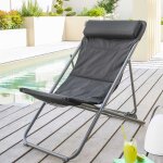 Chilienne de jardin pliante jubba anthracite graphite zinc, polyester hespéride Chilienne de jardin pliante jubba anthracite graphite zinc, polyester hespéride