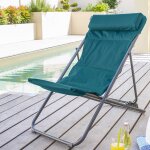 Chilienne de jardin pliante jubba bleu canard graphite zinc, polyester hespéride Chilienne de jardin pliante jubba bleu canard graphite zinc, polyester hespéride