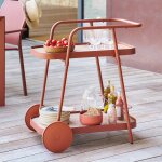 Desserte easiness acajou 76 x 50 81 cm - aluminium trait� �poxy, traitement anti - rouille hesp�ride