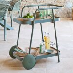 Desserte easiness vert laurier 73 x 48 80 cm - aluminium trait� �poxy, traitement anti - rouille hesp�ride ...