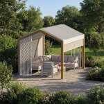Ensemble pergola ecozia avec 2 persiennes et stores structure en aluminium hesp�ride