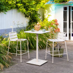 Ensemble table haute + 2 chaises hautes phuket argile places - acier trait poxy hespride