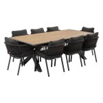 Ensemble table de jardin axiome + 8 fauteuils oriengo graphite places - aluminium trait� �poxy, ecp hesp�ride ...