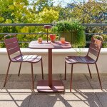 Ensemble table de jardin carr�e + 2 chaises alegoria acajou places - acier trait� �poxy, traitement anti ...