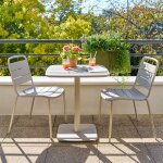Ensemble table de jardin carr�e + 2 chaises alegoria argile places - acier, traitement anti - rouille ...