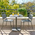 Ensemble table de jardin carr�e + 2 chaises alegoria laurier places - acier, traitement anti - rouille ...