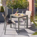 Ensemble table de jardin �vasion + 2 chaises empilables essentia lin laurier places - aluminium trait� ...
