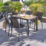 Ensemble table de jardin �vasion + 4 chaises empilables essentia graphite places - aluminium trait� �poxy ...