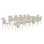 Ensemble table de jardin extensible axiome + 12 fauteuils empilables diese argile places - aluminium ...