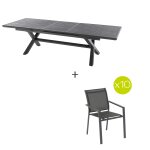 Ensemble table de jardin extensible axiome ardoise granitée + 10 fauteuils empilables essentia places ... Ensemble table de jardin extensible axiome ardoise granitée + 10 fauteuils empilables essentia places ...