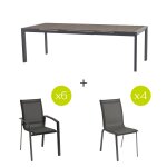 Ensemble table de jardin extensible Évasion + 6 fauteuils et 4 chaises axant graphite 10 places - aluminium ... Ensemble table de jardin extensible Évasion + 6 fauteuils et 4 chaises axant graphite 10 places - aluminium ...