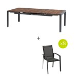 Ensemble table de jardin extensible paradize + 8 chaises empilables axant anthracite graphite 12 places ... Ensemble table de jardin extensible paradize + 8 chaises empilables axant anthracite graphite 12 places ...