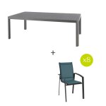 Ensemble table de jardin extensible paradize + 8 fauteuils empilables axant graphite 10 places - aluminium, ...