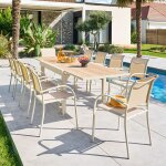 Ensemble table de jardin extensible piazza + 10 fauteuils �peautre argile places - aluminium trait� �poxy, ...