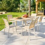 Ensemble table de jardin extensible piazza + 8 chaises essentia �peautre argile places - aluminium trait� ...
