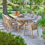 Ensemble table de jardin extensible xenia + 12 fauteuils papouasie eucalyptus places - certifi� fsc� ...