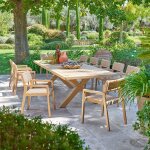 Ensemble table de jardin extensible xenia + 12 fauteuils temeira eucalyptus places - certifi� fsc� hesp�ride ...