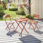 Ensemble table de jardin + 2 chaises greensboro roland - garros terre battue places - acier trait� �poxy, ...