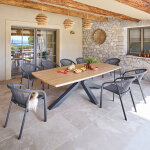 Ensemble table de jardin oraclion + 10 fauteuils riu graphite places - aluminium trait� �poxy hesp�ride ...