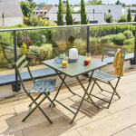 Ensemble table de jardin pliante carrée + 2 chaises greensboro vert laurier places - acier traité époxy, ... Ensemble table de jardin pliante carrée + 2 chaises greensboro vert laurier places - acier traité époxy, ...